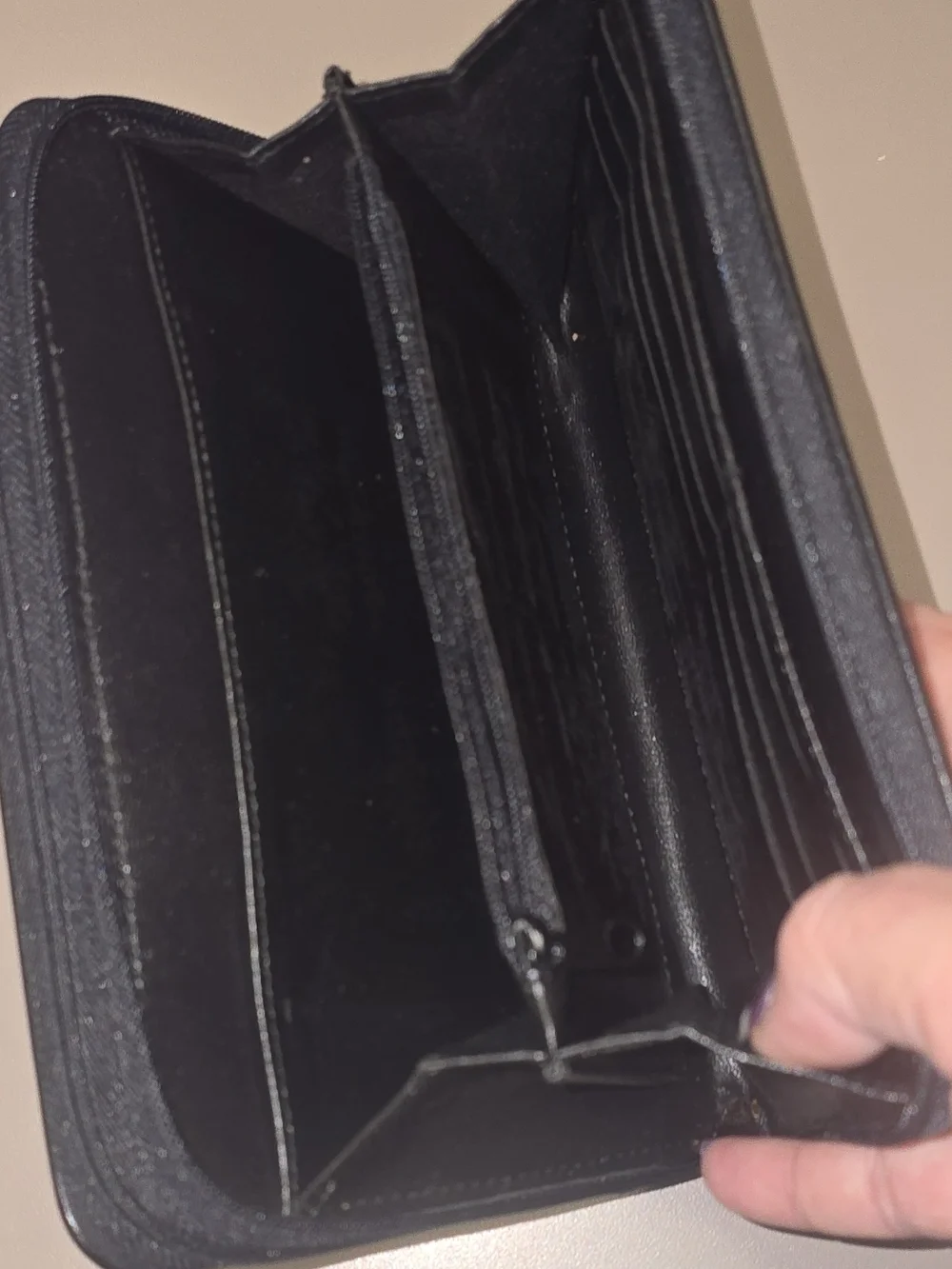 Vintage Enzo Baglioni Black Leather Zip Around 6-Ring Organizer Wallet Planner